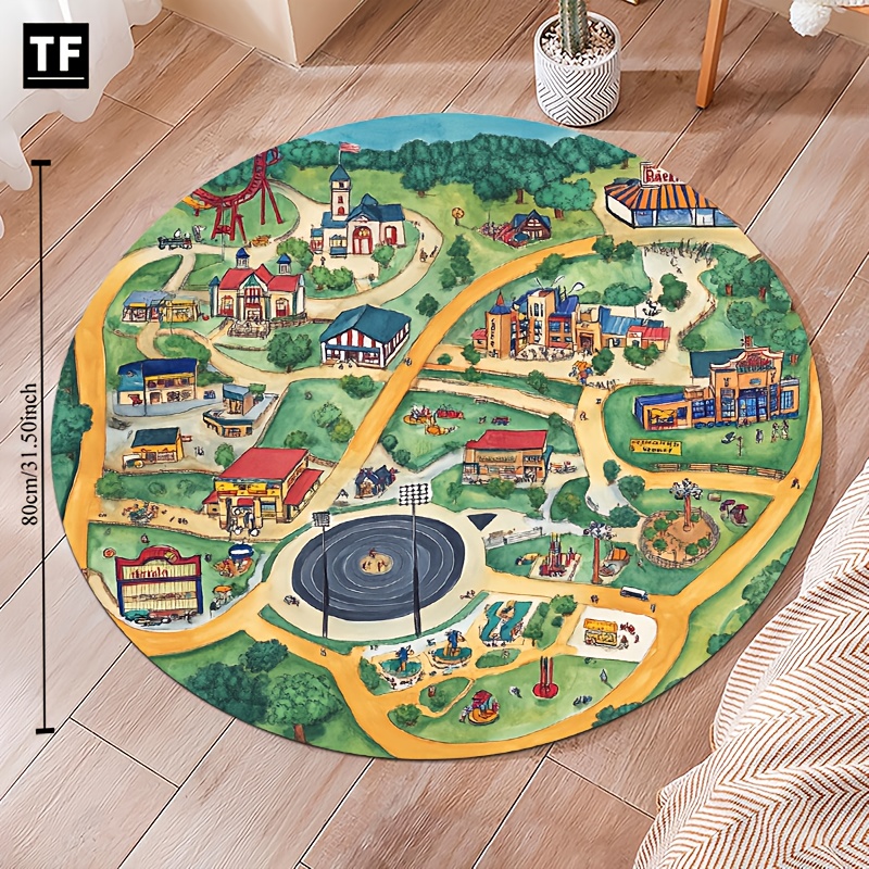 Hand Drawn Amusement Park Town - огляд і ціна Commercial Road Printing