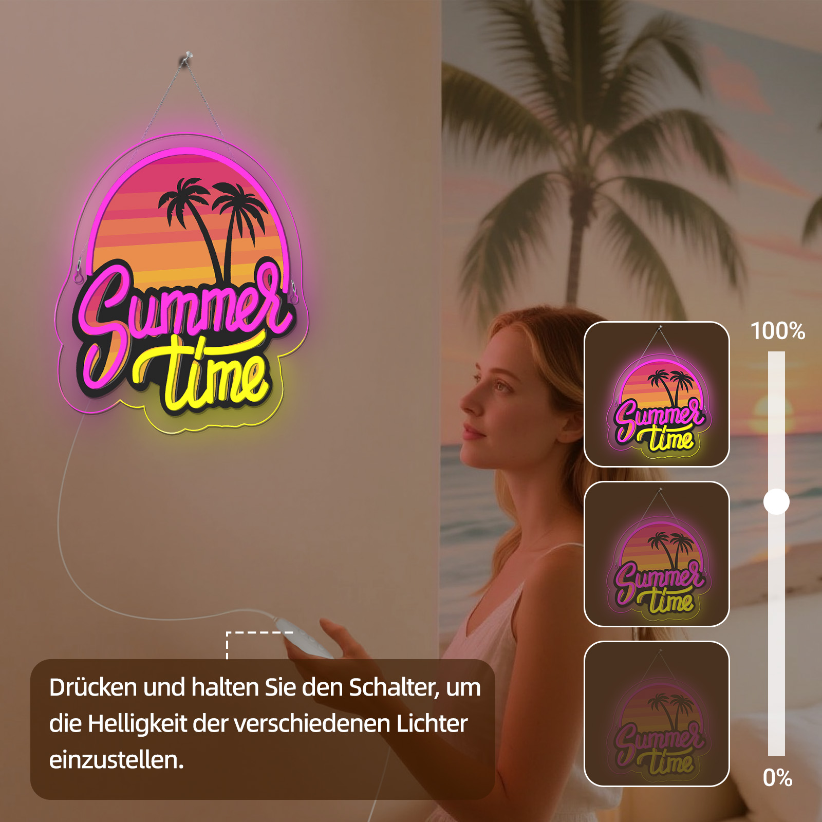 Summer Time Neon Sign UV Print - огляд і ціна Commercial Printing Shop
