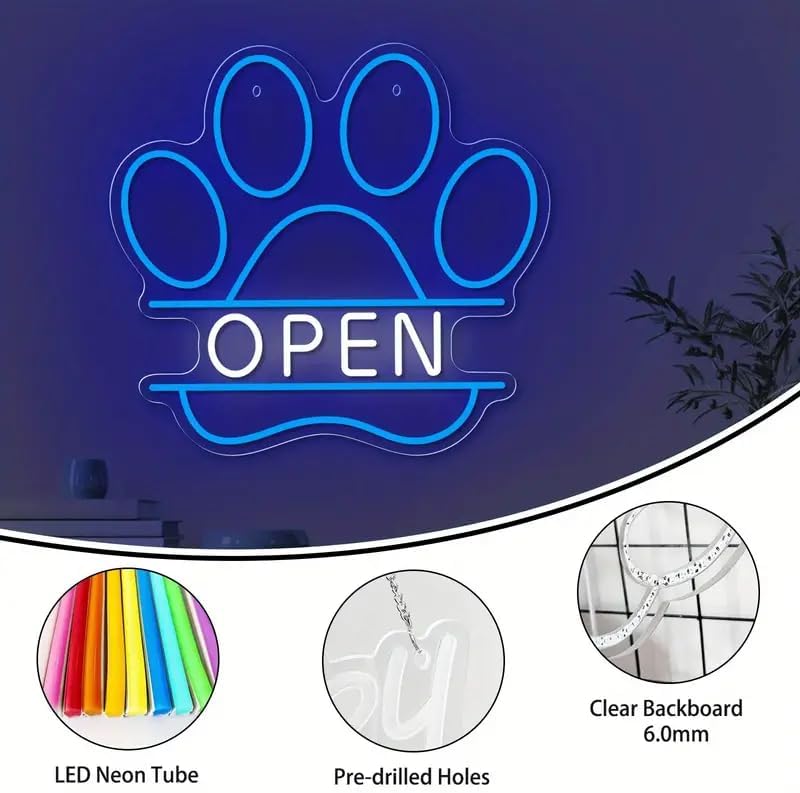 LED Neon Sign USB Dimmable Paw - огляд і ціна Commercial Printing Shop
